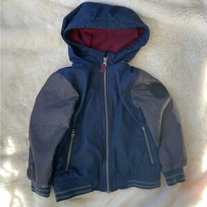 Carter's 3T fleece lined hooded zip-up navy lightweight jacket